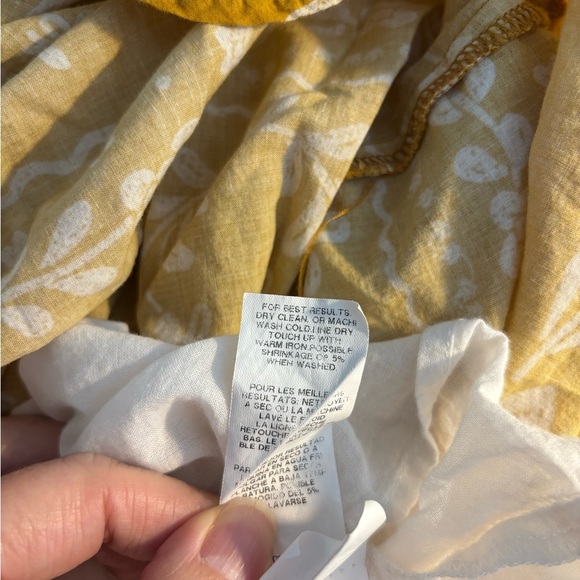 Karen Kane Yellow Puff Sleeve Tassel Floral Boho Shift Dress Lined Size Small‎ - Picture 8 of 9